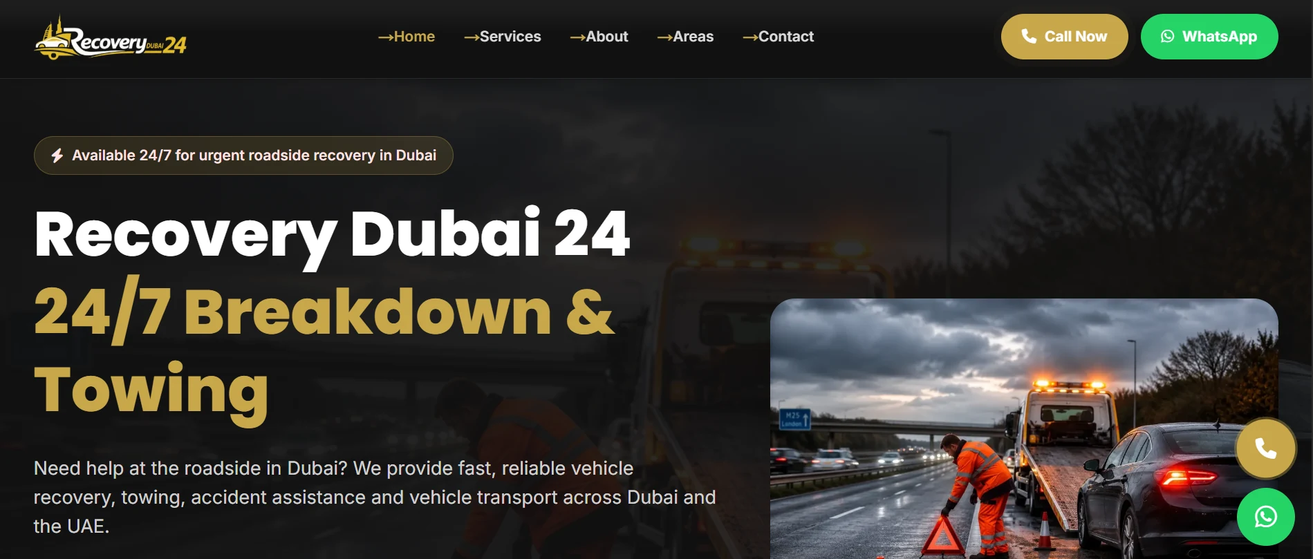 Car Recovery Website in Dubai